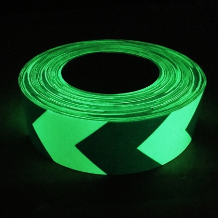 Resplandor fotoluminiscente autoadhesivo con impresión personalizada de 2 pulgadas en la cinta de seguridad oscura 