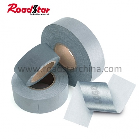 RS-922FW Custom Logo Embedded Laser Anti-Counterfeiting Reflective Fabric Tape For Clothing Sew On 